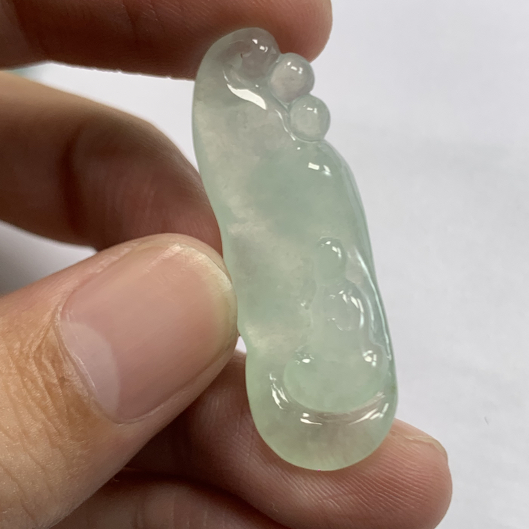 天然缅料a货翡翠悟道37.3×12.9×6.3mm