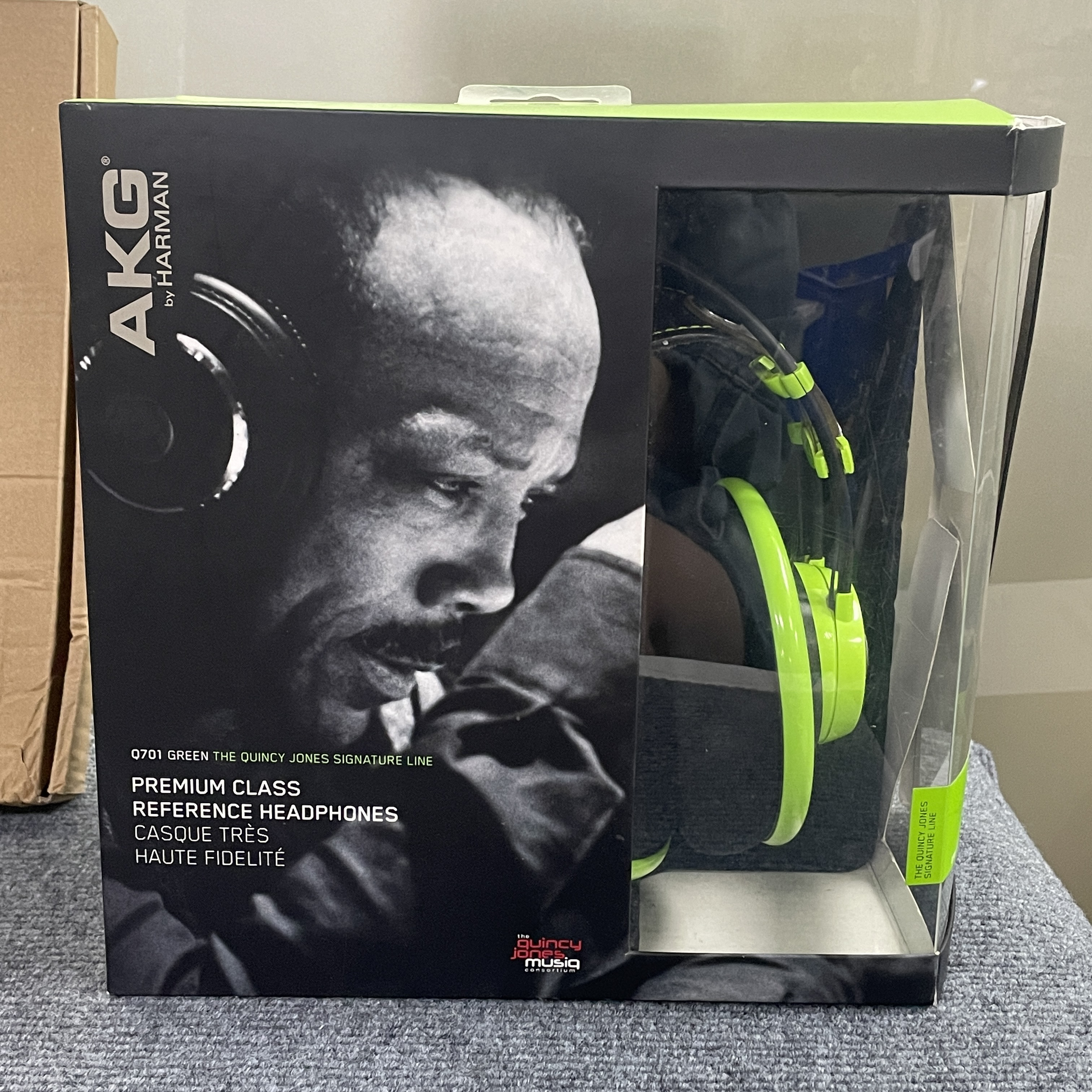 95新 AKG/爱科技 澳大利亚版本 字母磨损 Q701录音头戴式有线耳机