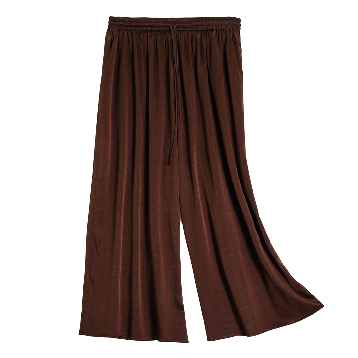 【德芙裤】2025新款桑蚕丝人字纹阔腿裤大甩裤