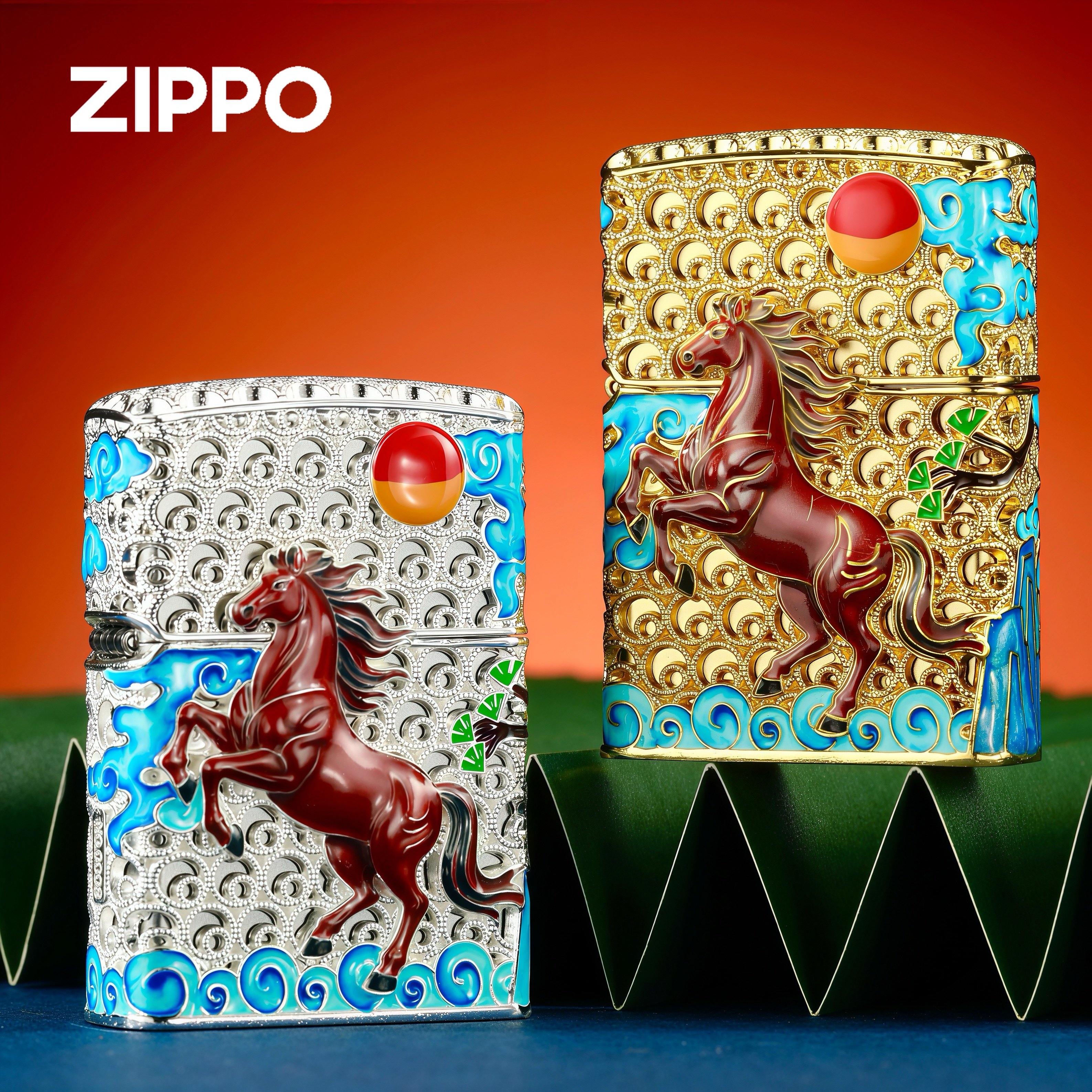 Zippo打火机官方旗舰正品珐琅掐丝马到成功2026新款高级生日礼物