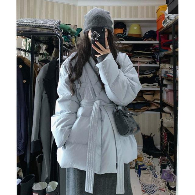 短蓝色棉服女2025年冬季新款今年流行的小个子韩版气质时尚小众