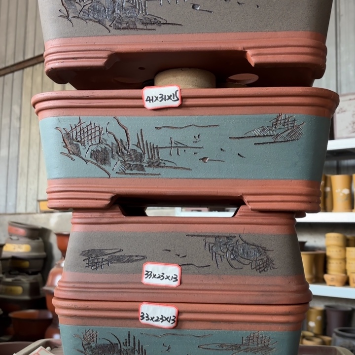 紫砂花盆128-4。           