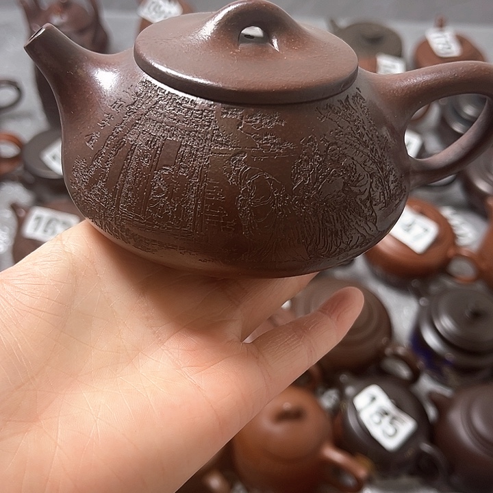 紫砂茶壶紫砂半手