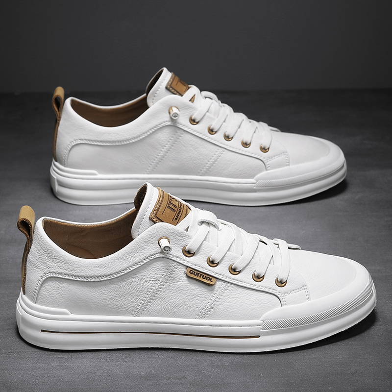 男鞋2024新款潮牌感板鞋一脚蹬休闲皮鞋小白潮鞋