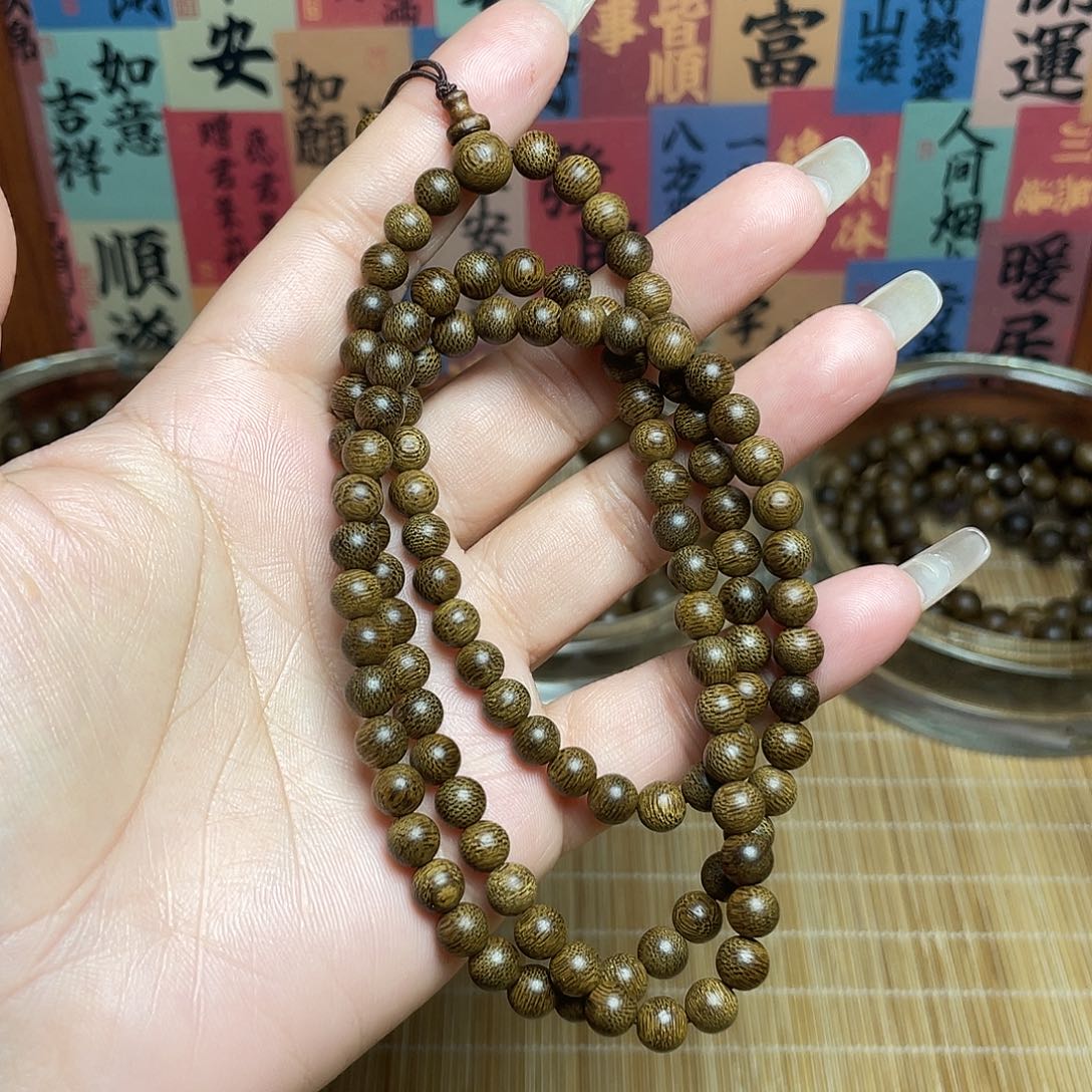 沉香手串雨*海南绿棋沉香