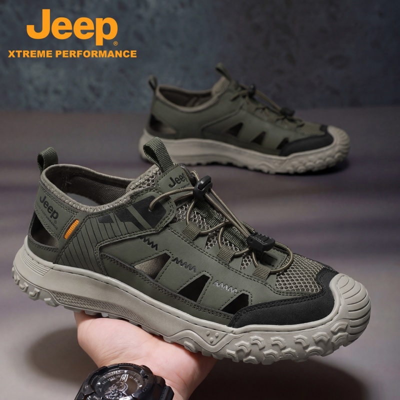JEEP/吉普凉鞋男款夏季透气防臭防滑轻便沙滩鞋软底休闲洞洞鞋
