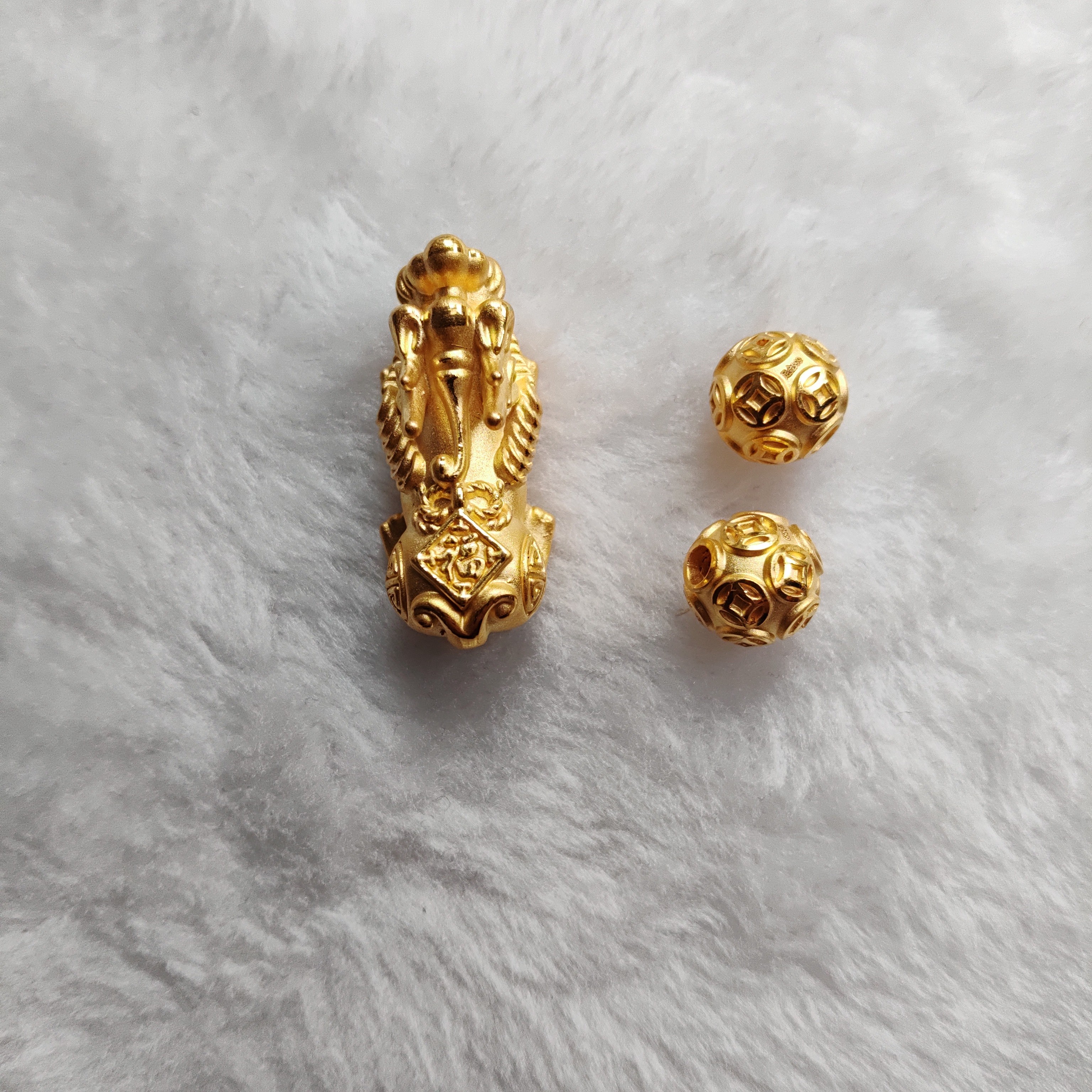 金元宝足金999貔貅珠子首饰