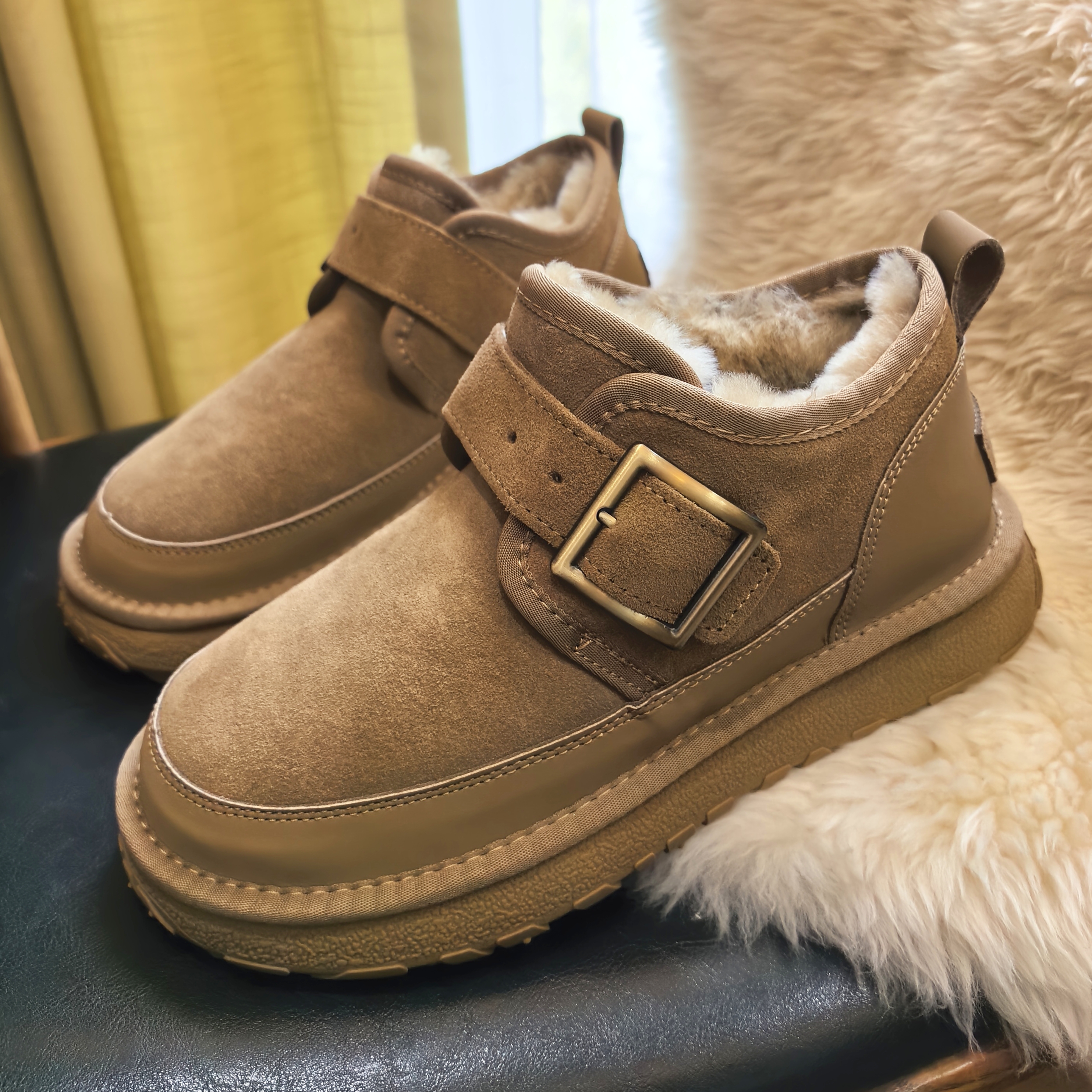 牛皮羊毛加厚雪地靴冬季防滑时尚雪地靴男款保暖百搭大棉鞋ZZ8690