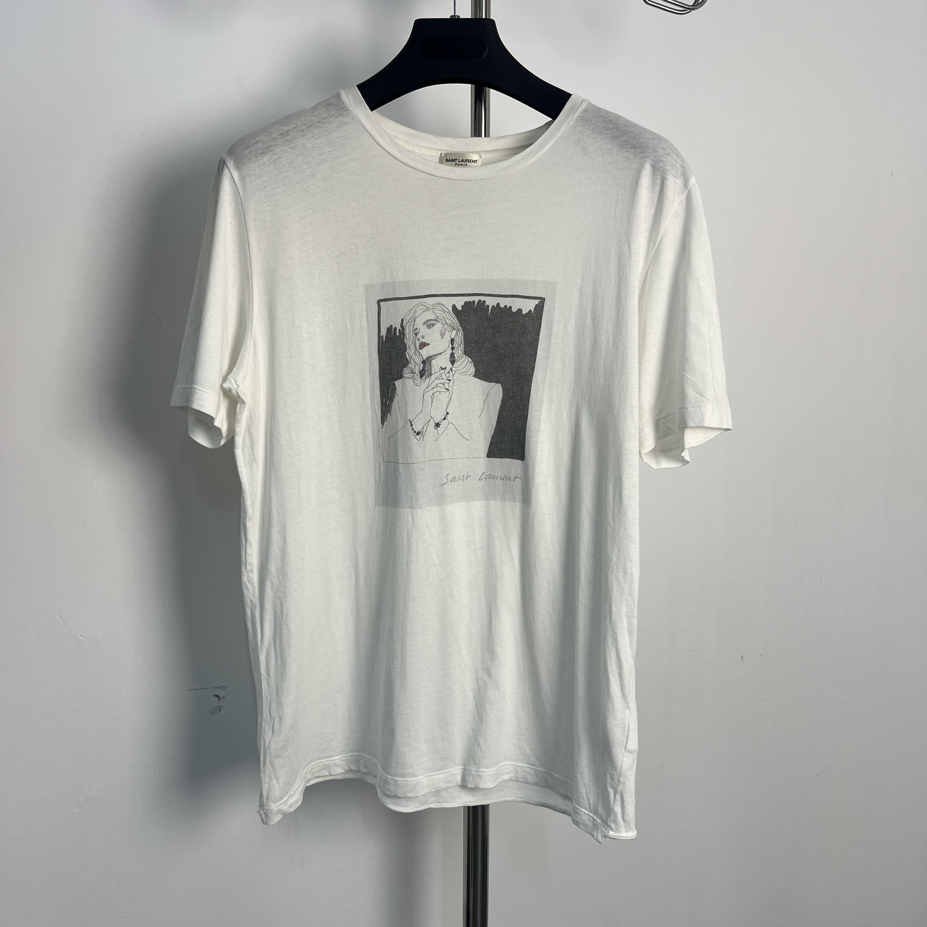 95新 YSL/圣罗兰 印花短袖/98新微污渍/S码/0255