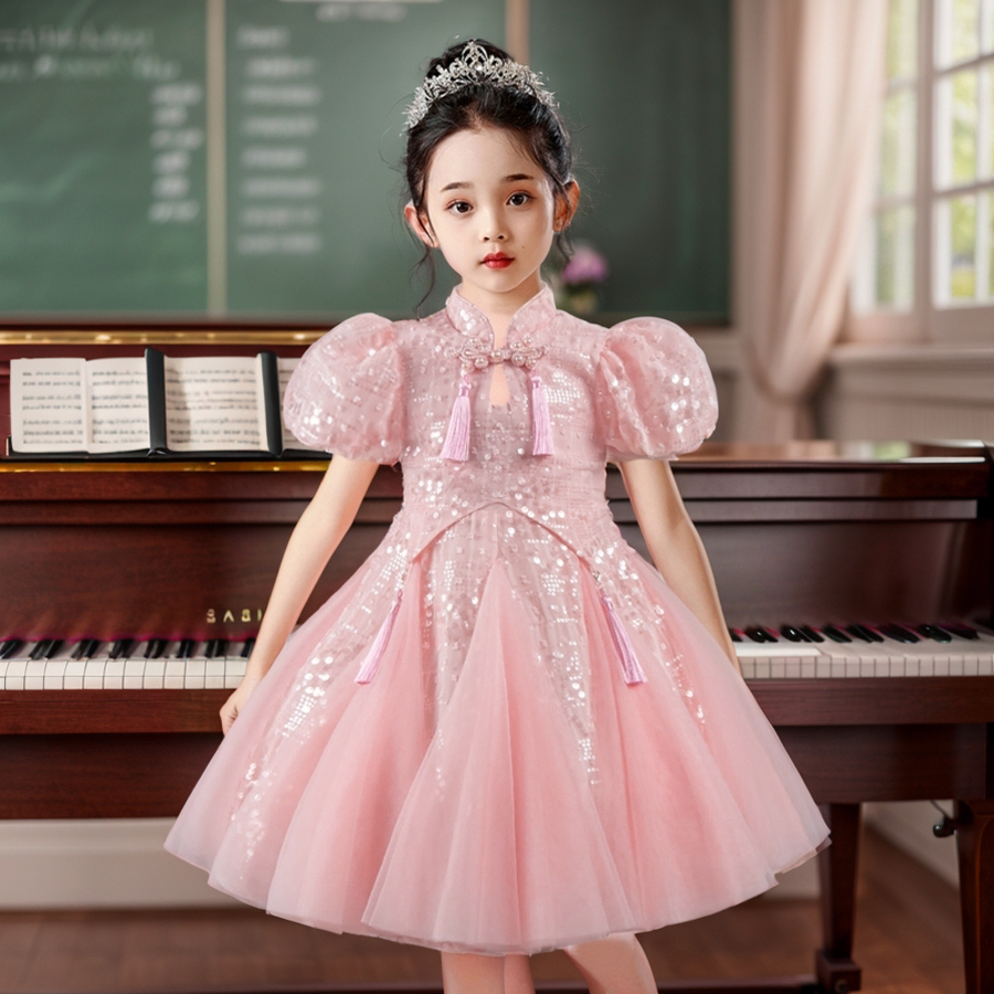 女童连衣裙夏季新款连衣裙独特甜美儿童裙子小女孩洋气小孩公主裙