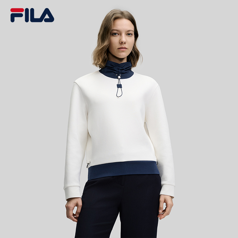 Fila/斐乐2025年春季新款女士百搭户外运动套头卫衣F11W514202F