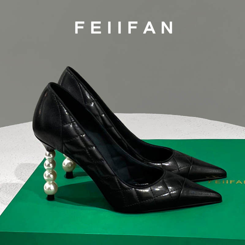 【现货】黑色高跟鞋2025春秋新款细跟高级感轻奢气质百搭单鞋女3948