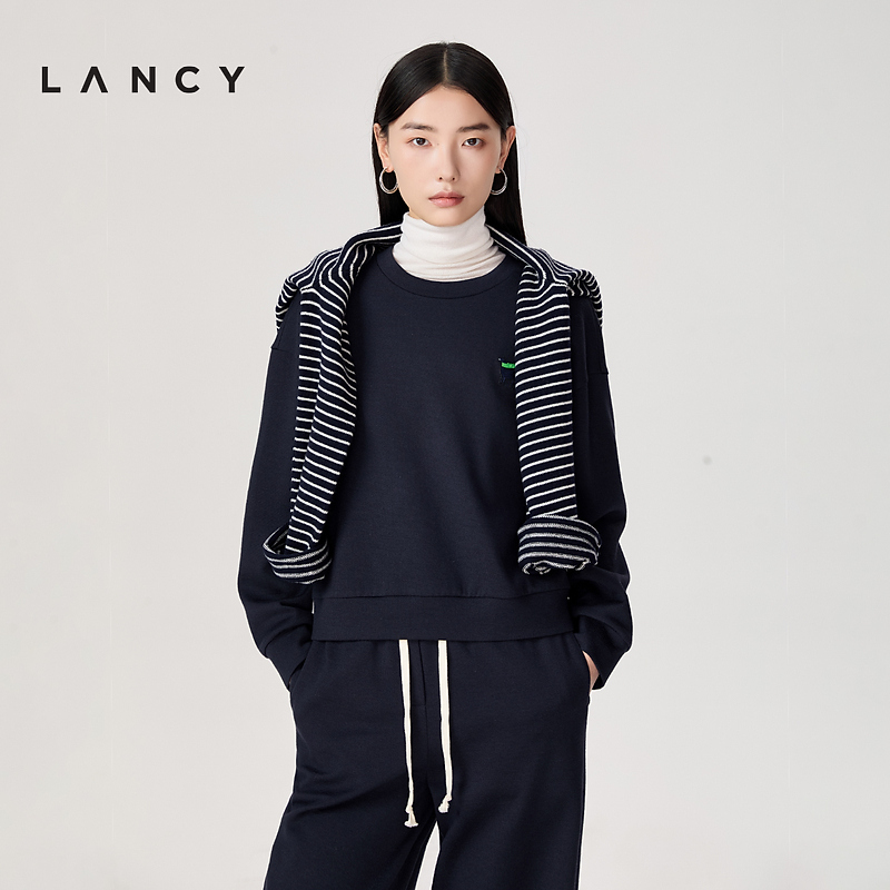 【郝文辉同款】LANCY/朗姿2026春季新款新年马年休闲羊毛卫衣女