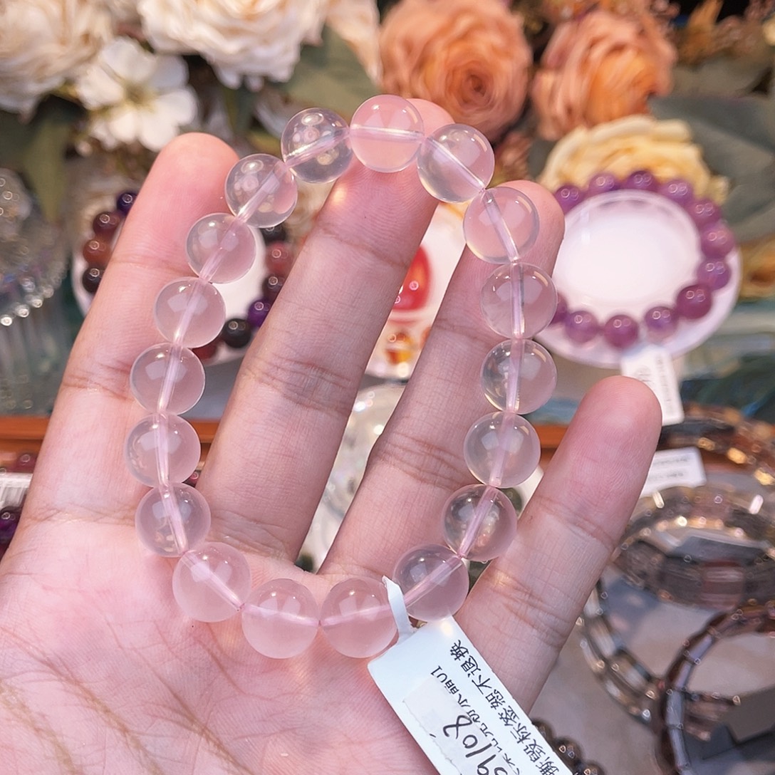 未镶嵌芙蓉石手链莫桑比克粉11m