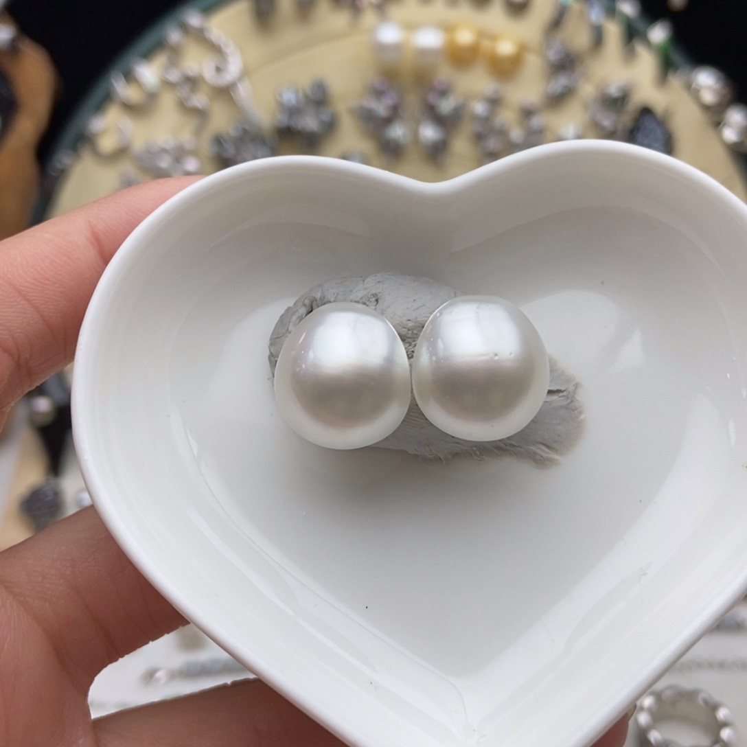 海水珍珠银S925镶嵌画框冷光澳白耳包