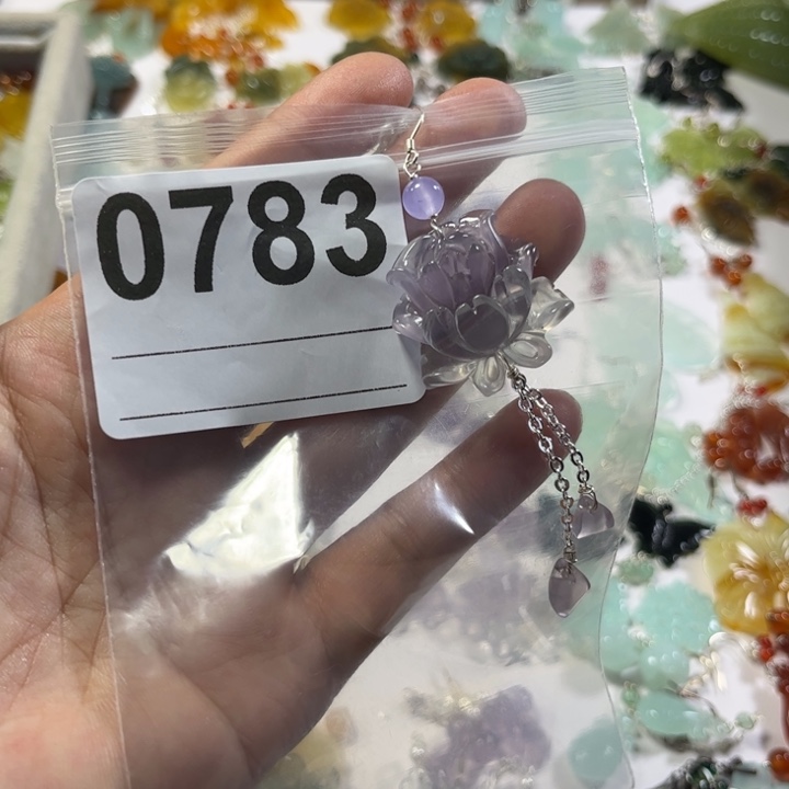 恵***合金蛇纹石玉耳饰