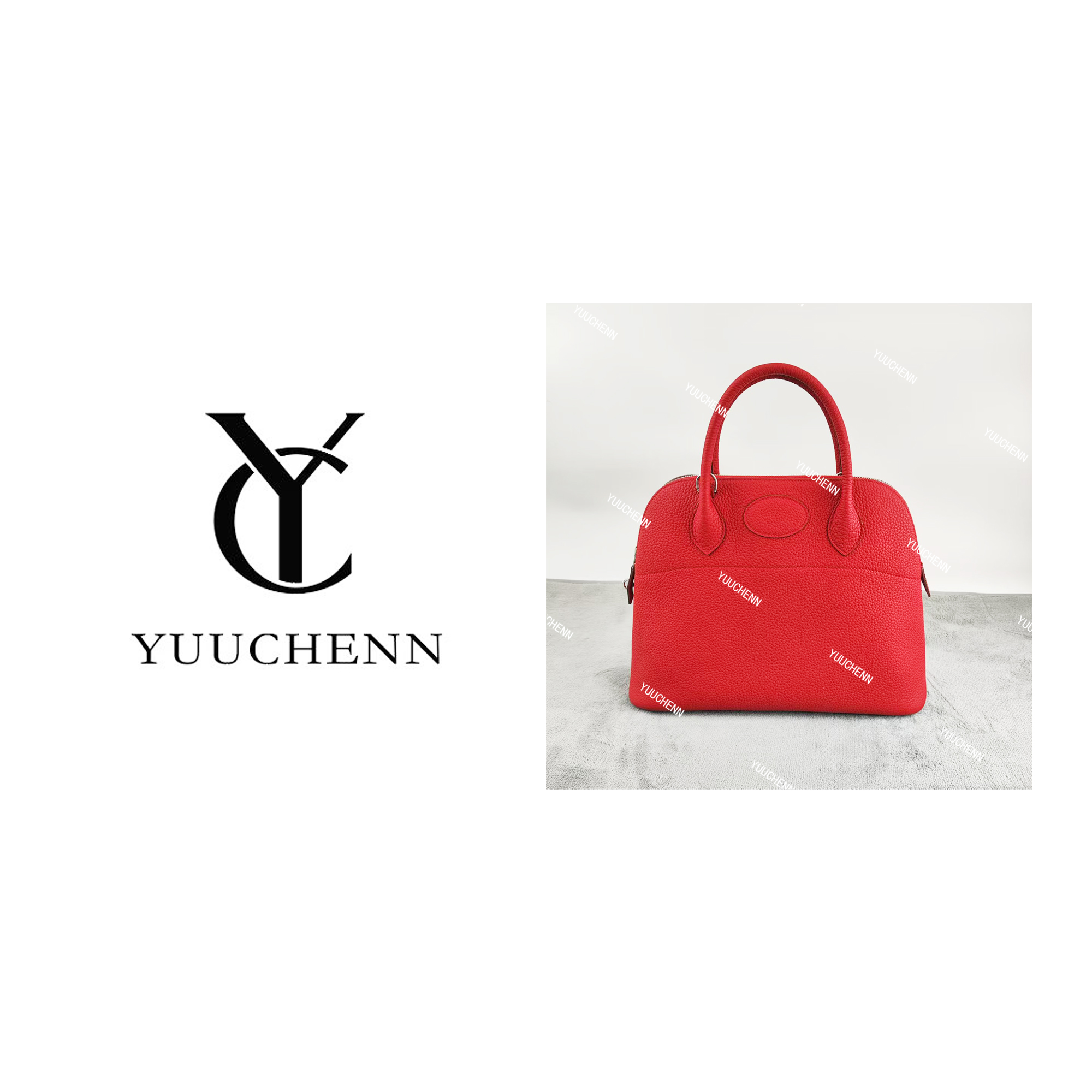 YUUCHENN/爱马原版【保龄球】进口TC牛皮 中国红 31cm HH4170