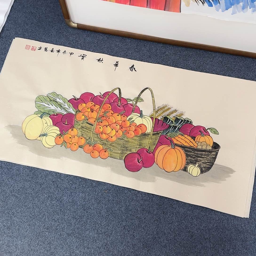 国画尺寸50X100手绘作品 