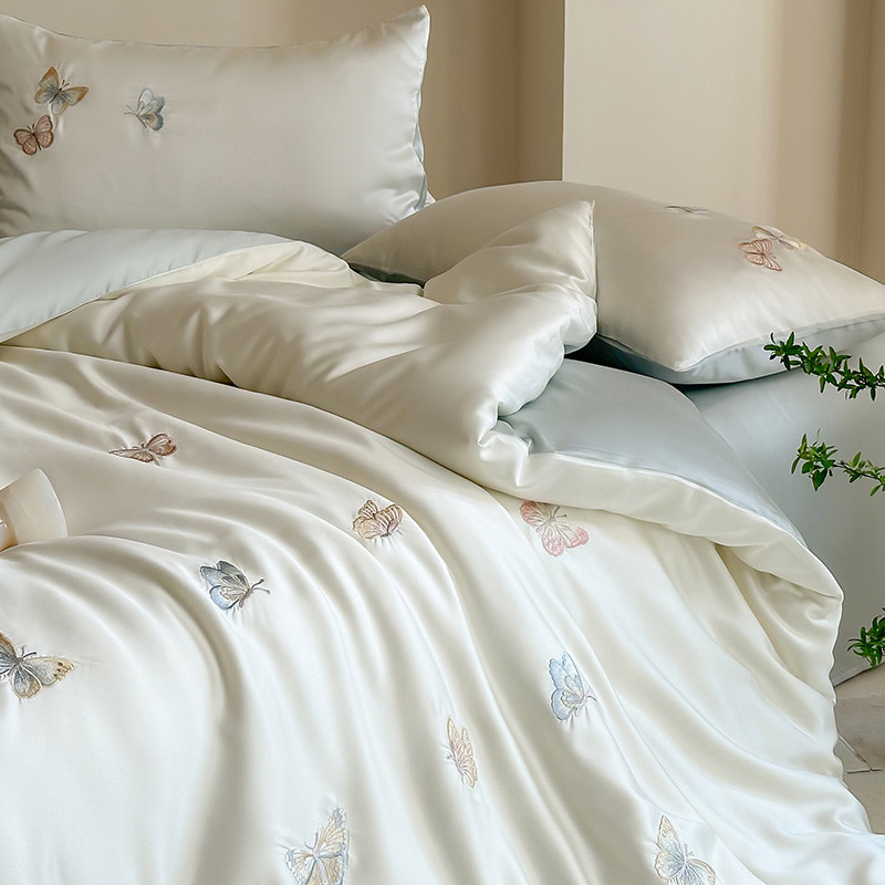 水星家纺适用夏季奥地利天丝床上四件套卧室高支柔软亲肤可裸睡被