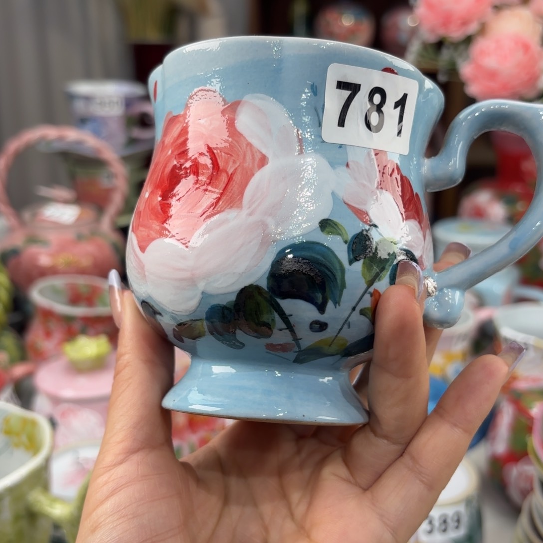 瓷片景德镇手绘高温釉下彩陶瓷茶具