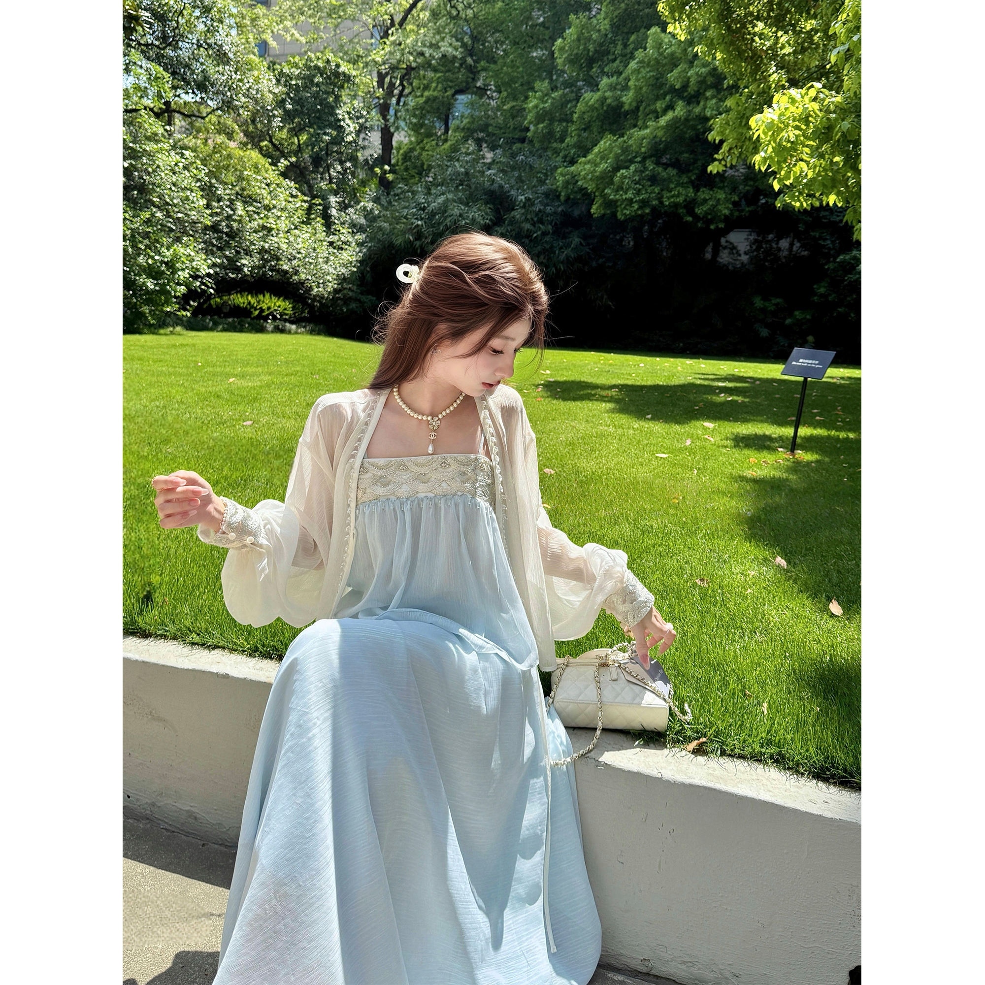 2025新款【云水谣】七彩丝盘银绣绝美新中式新清冷感国风小个子套装