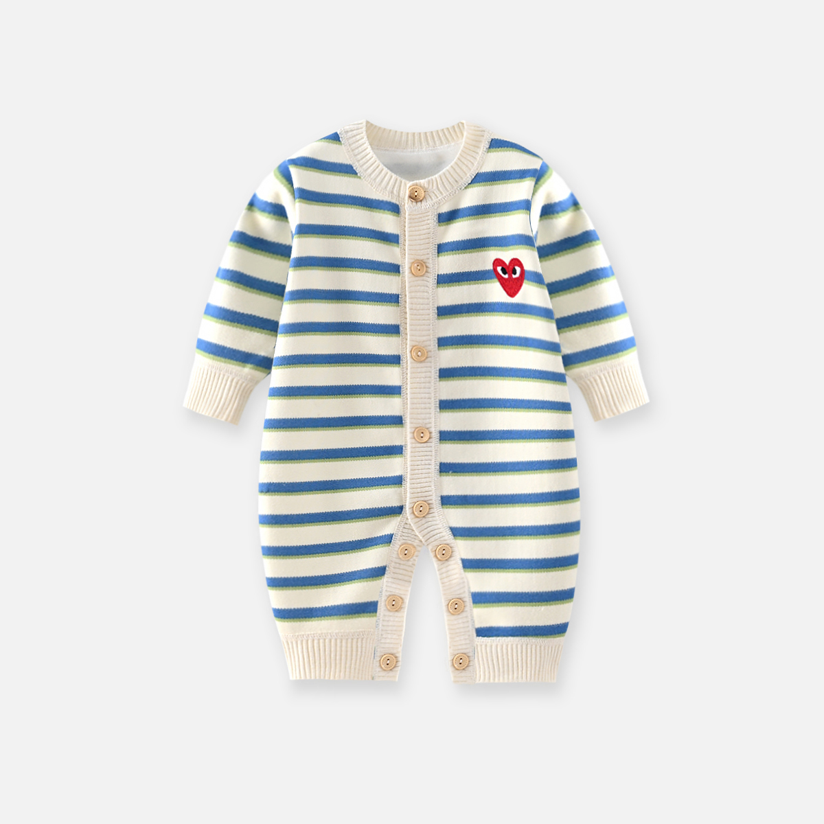 小月龄宝宝春装连体衣爬服新生婴幼儿衣服春季针织毛衣