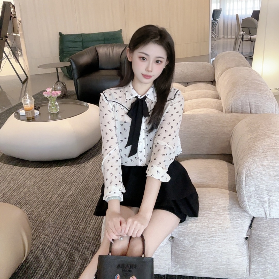 95新 MIU MIU/缪缪 miumiu 燕子衬衫/95新/NBY6259