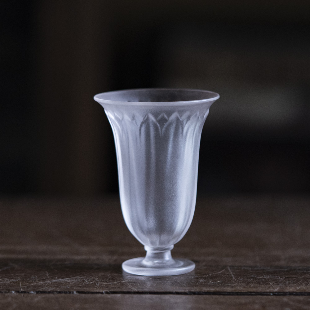 【陶珊居】琉璃花影高足杯透色18ml，53*30*75mm（琉璃S0082）
