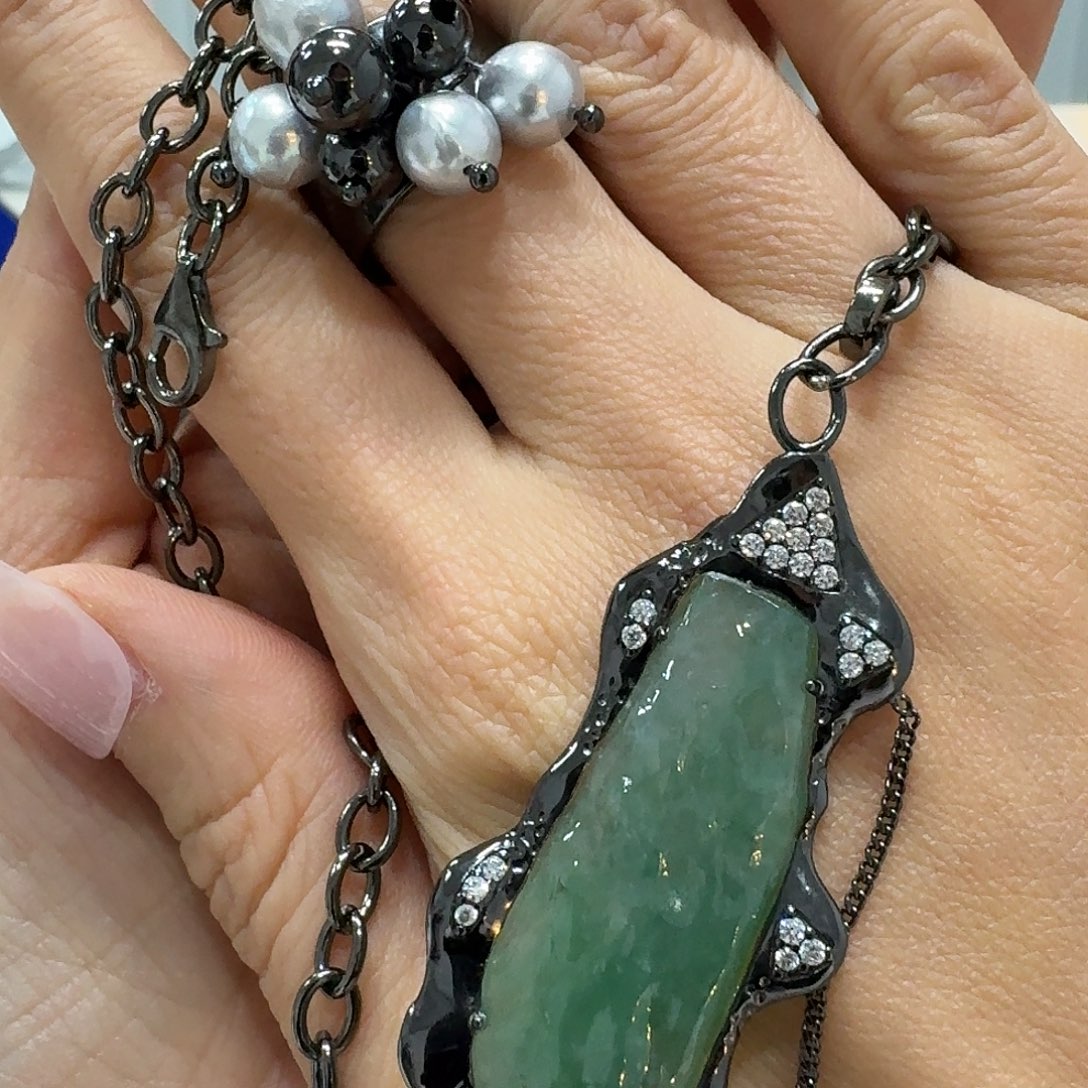 银S925镶嵌戒指海水珍珠