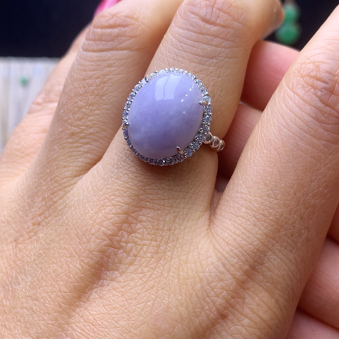 翡翠银S925镶嵌戒指