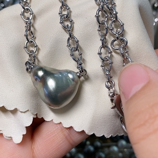 海水珍珠颈饰银S925镶嵌16.7