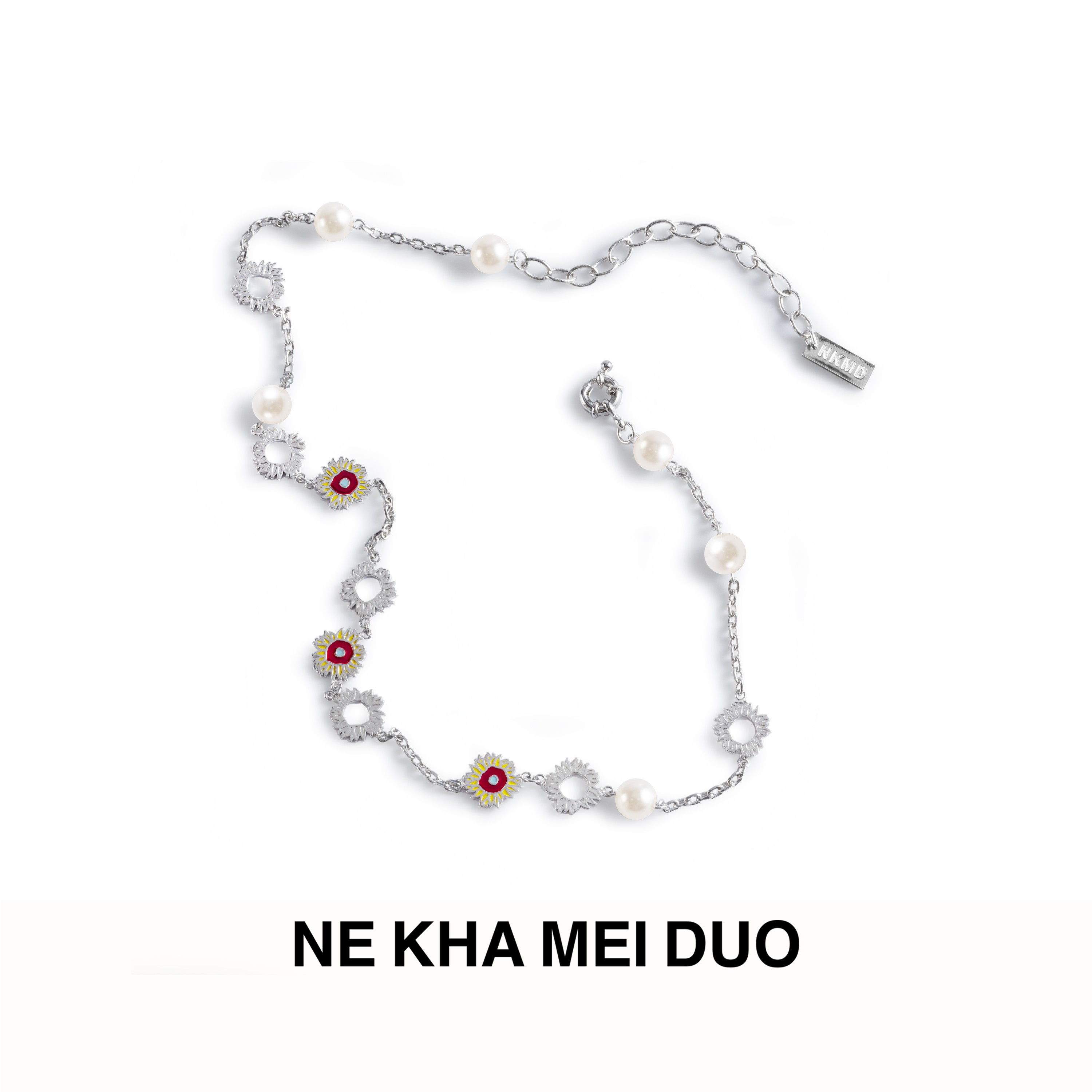 铜合金仿珍珠项链 NKMD尼卡梅朵｜珍珠＆向阳花双面项链
