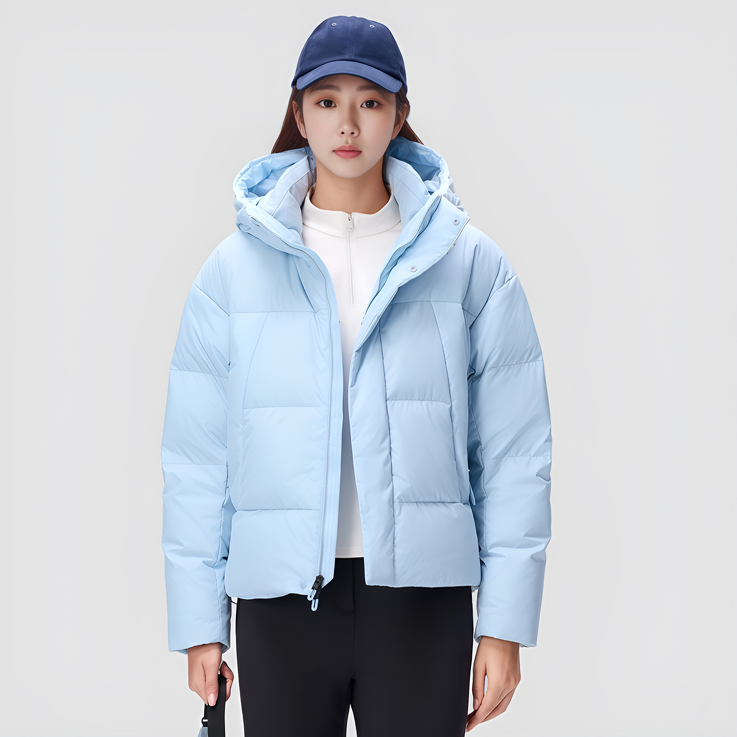 90鹅绒2025冬季新款小个子面包服加厚休闲运动羽绒女士短款外套