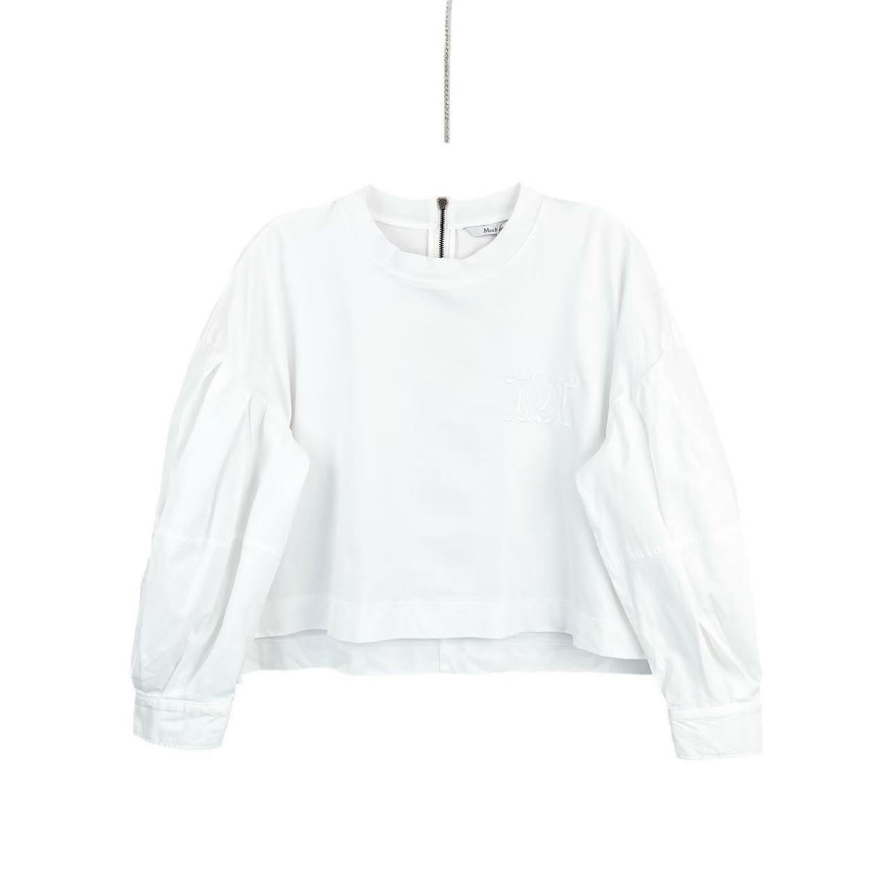 99新 MaxMara  qq345 24ss长袖拼接上衣5800 s码