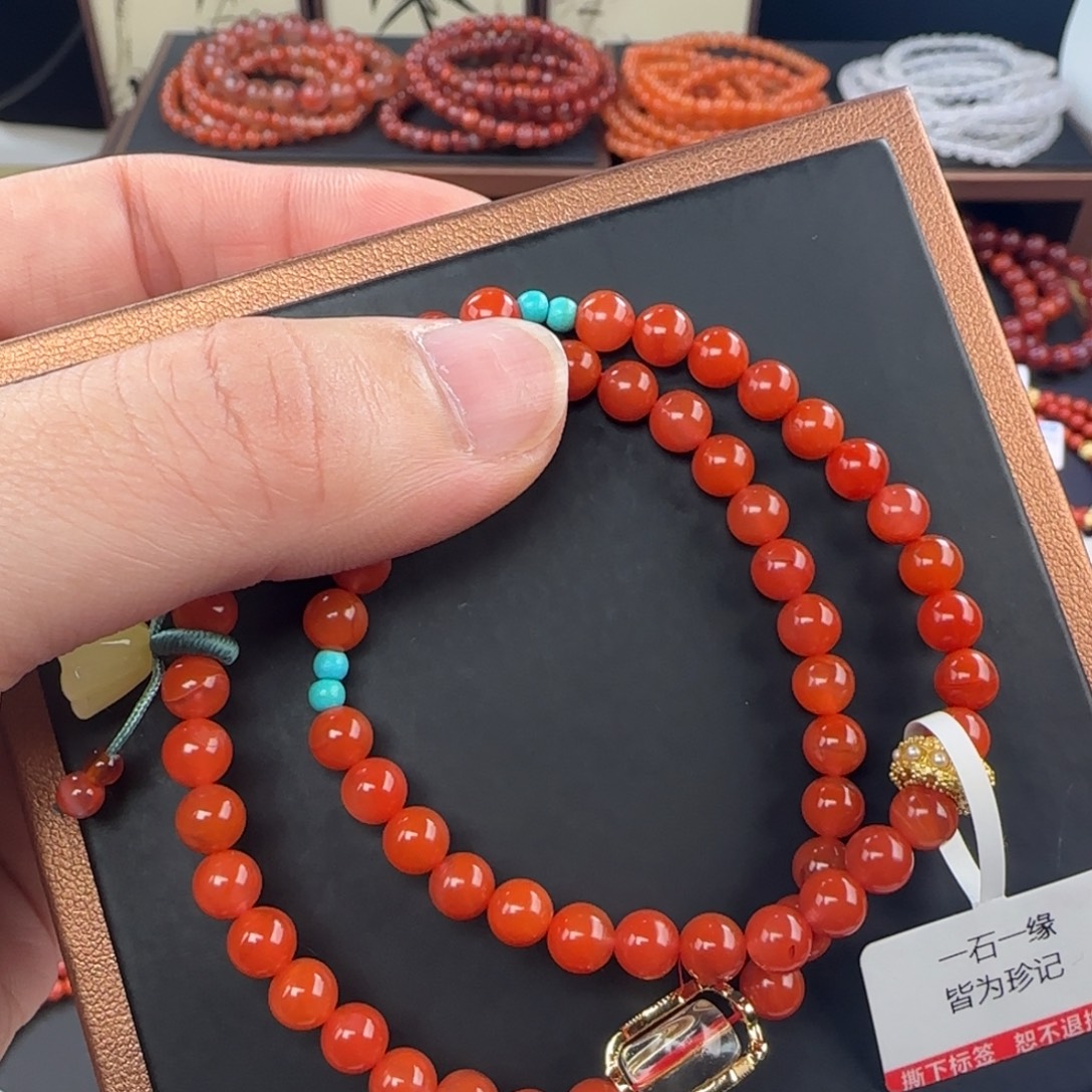 南红玛瑙未镶嵌手链