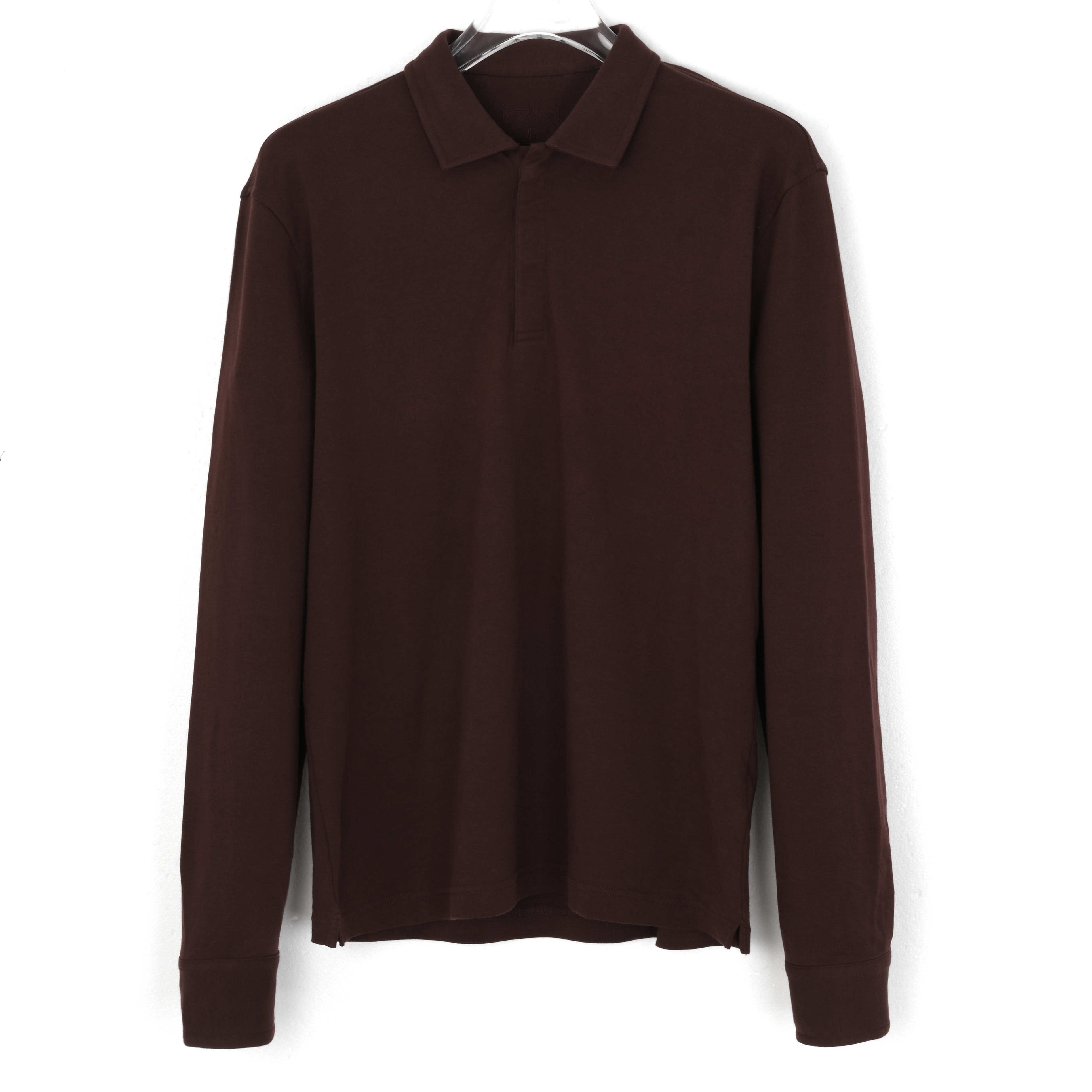 杰尼亚ZEGNA SPORT纯色翻领男士纯棉长袖POLO衫 SD325ZS712R09