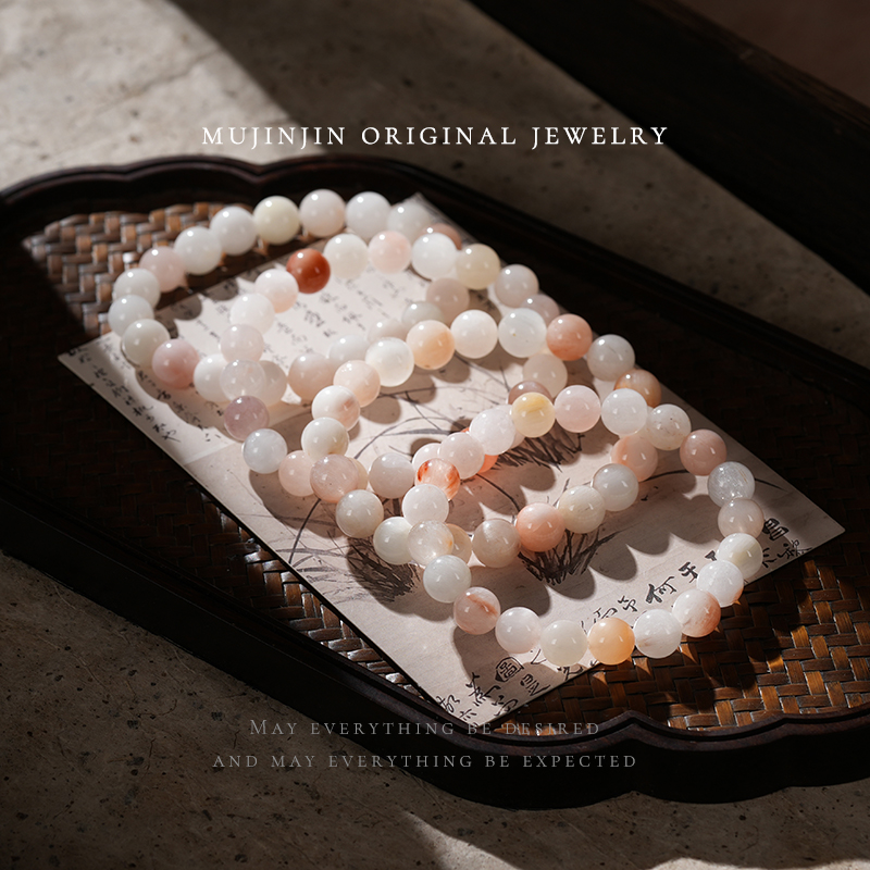 天然彩兔毛水晶手串女款时尚饰品简约单圈手链多样性发一