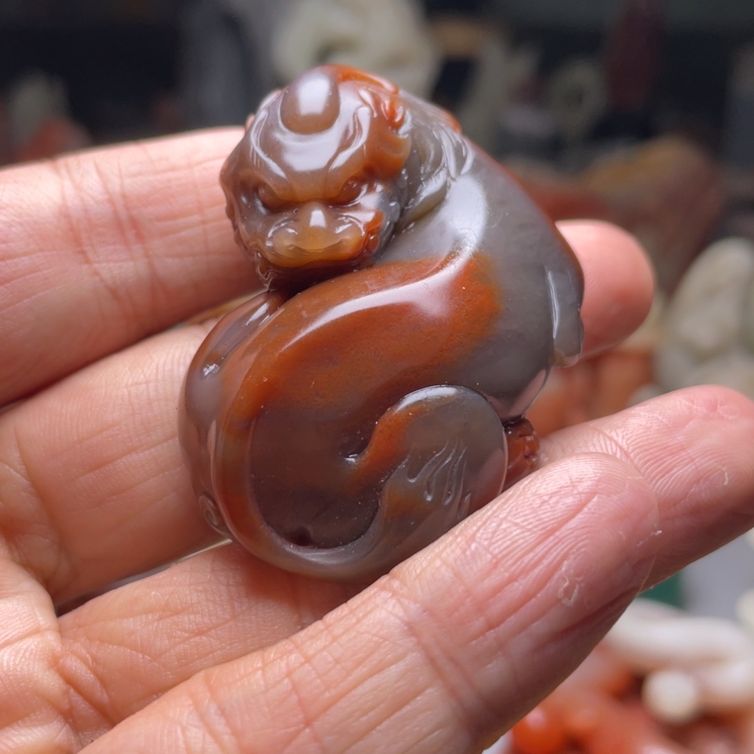 老挝石瑞手把玩件