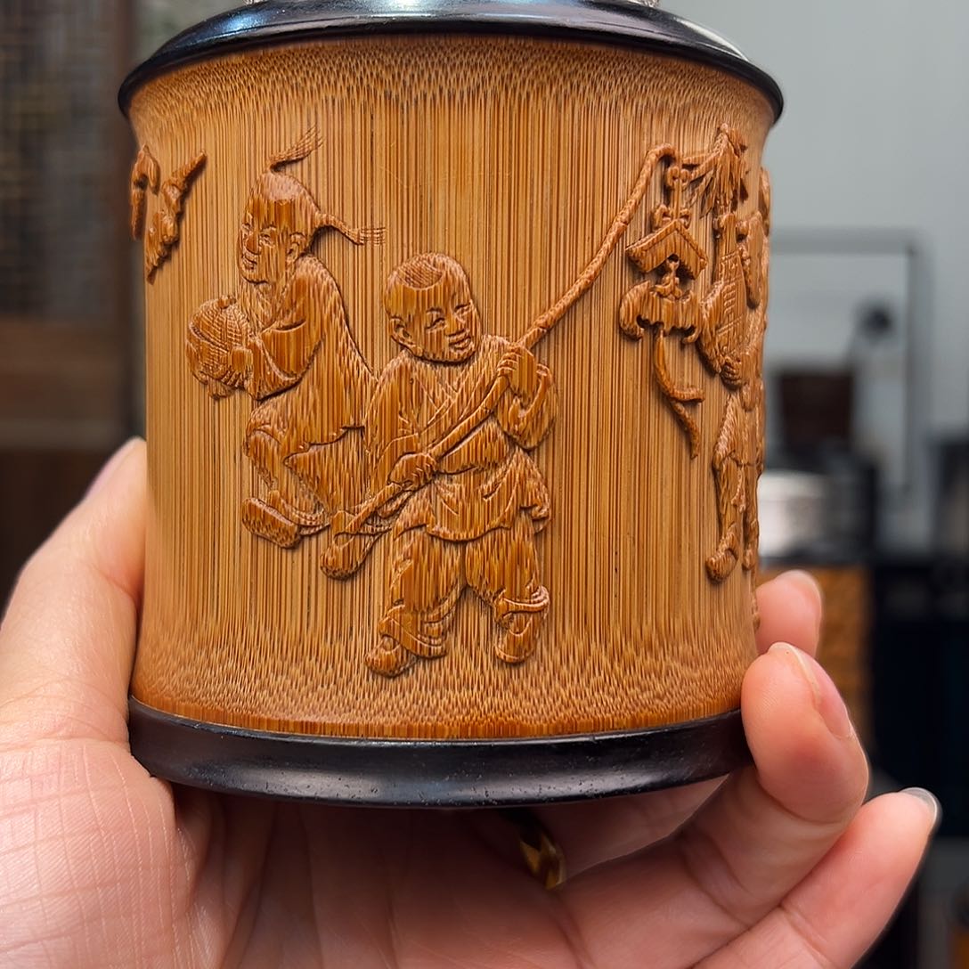 竹八宝引福茶叶罐