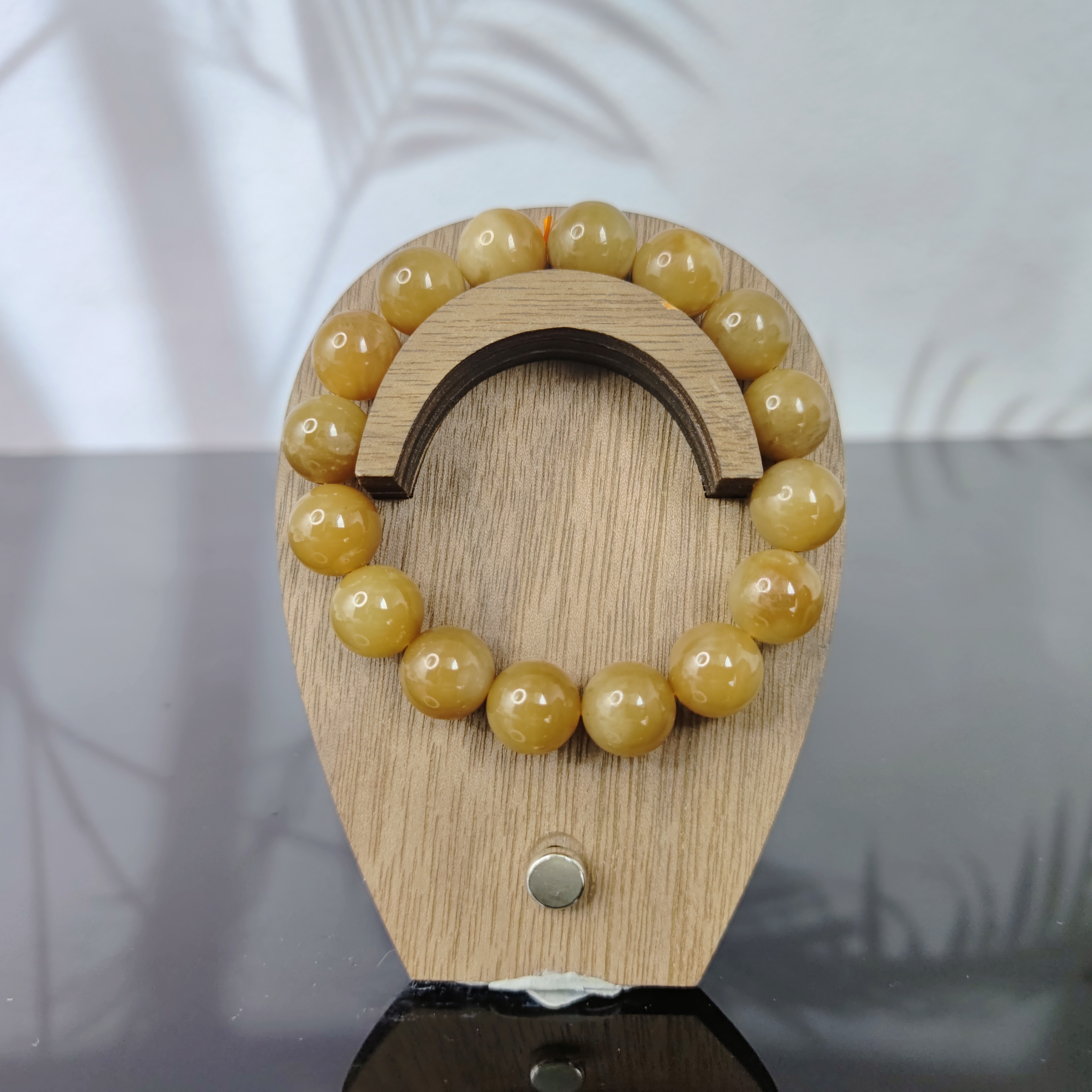 L和田玉圆珠手串（卡12）3899