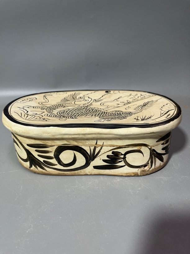 磁州窑人物花鸟瓷枕精美设计收藏佳品