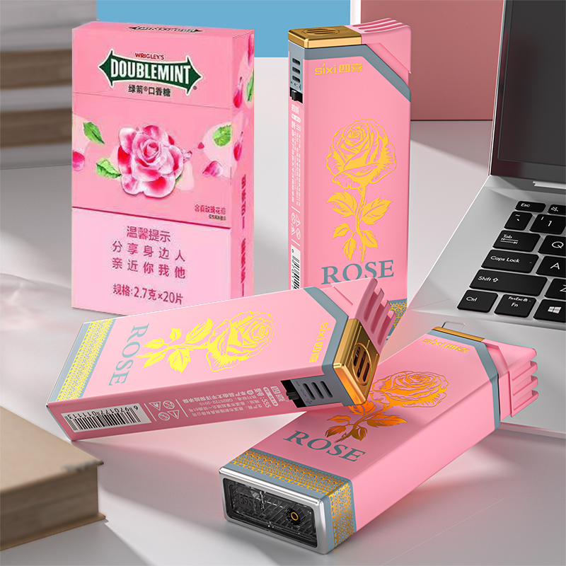 新款金属蓝焰便携防风防爆迷你网红耐用打火机时尚适合送礼粉色