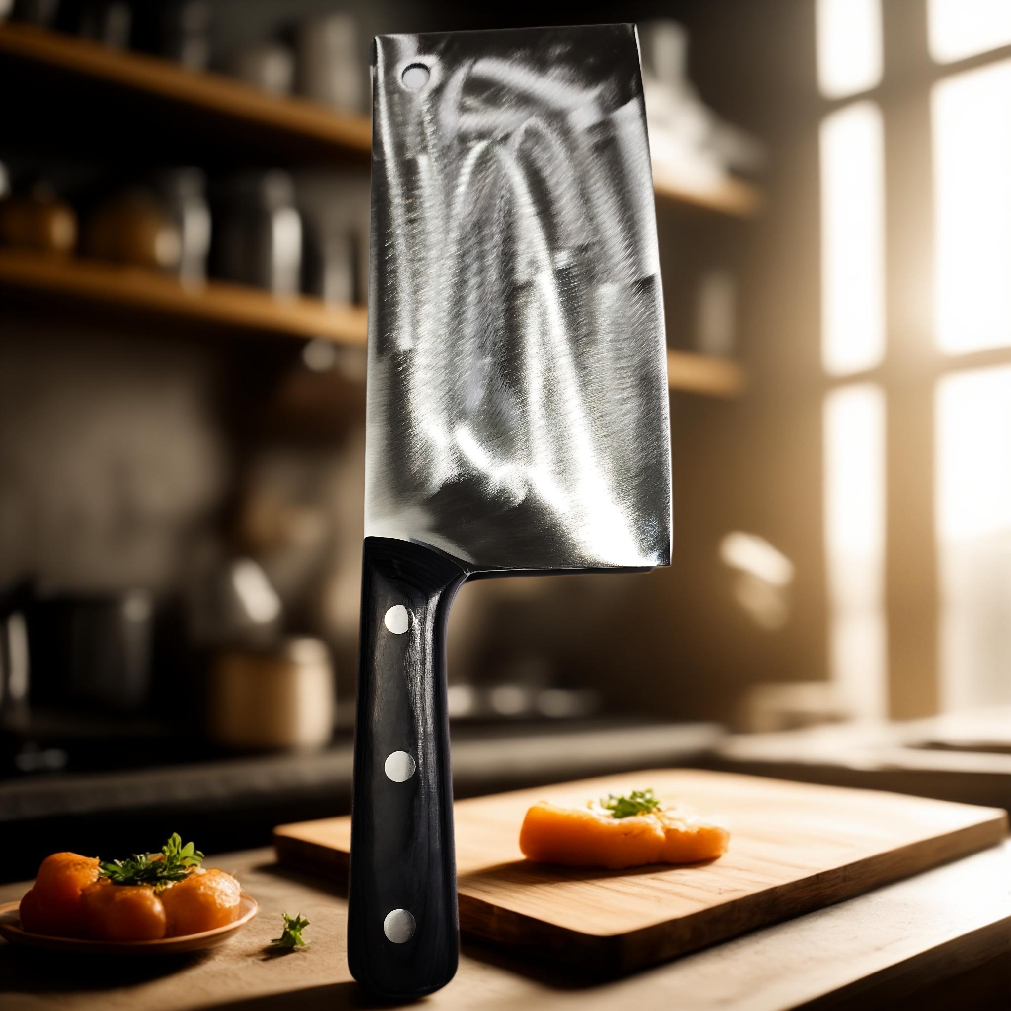 锤纹锻打斩切刀家用厨房菜刀加厚剁骨切片两用锋利厨师刀