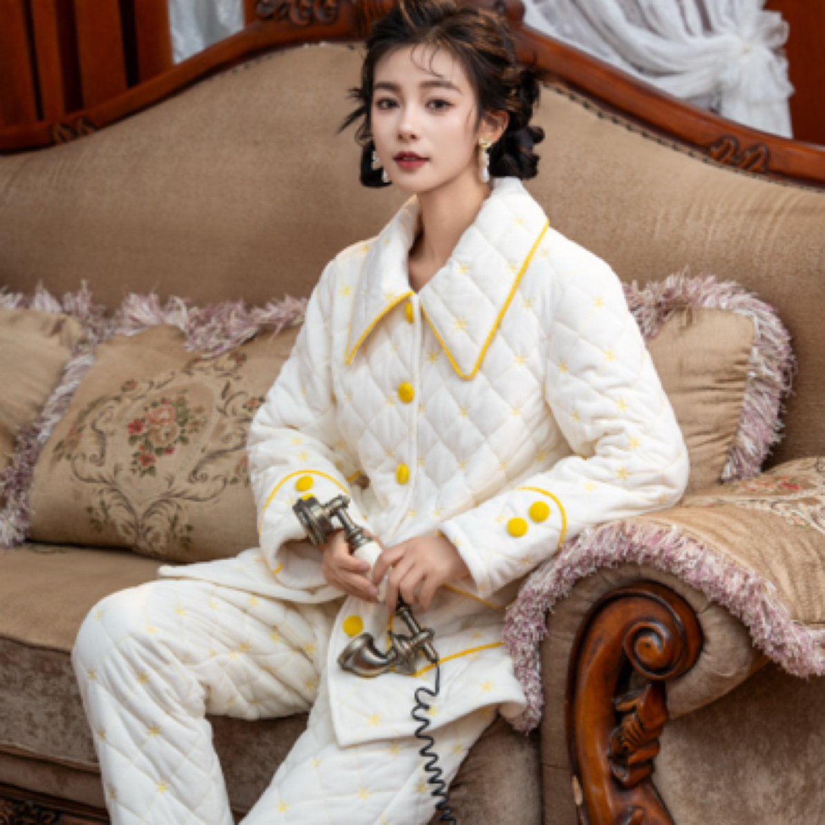 邑夏公主原创三层加厚家居服套装D0034