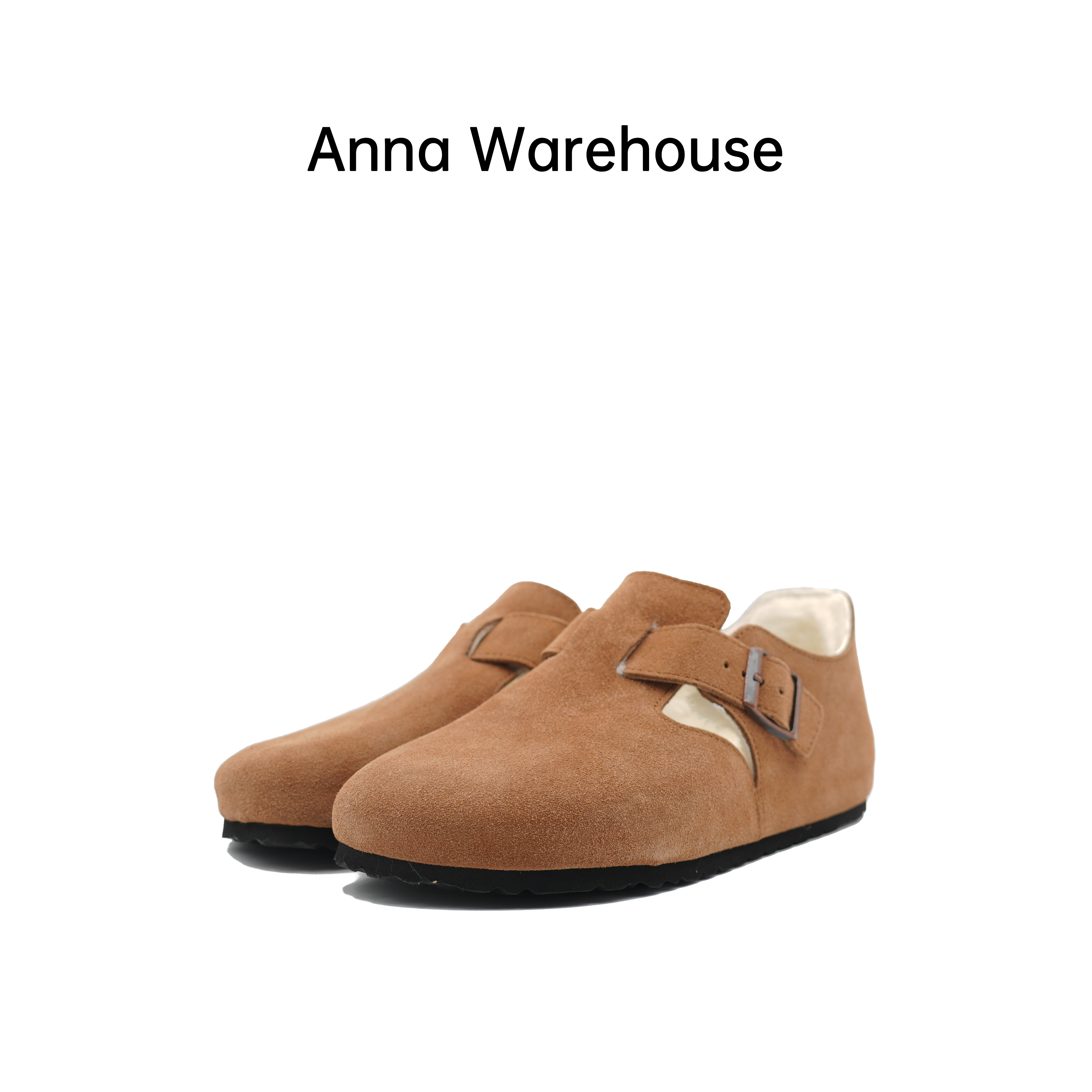 新款爆款时尚舒适百搭保暖全包博肯毛拖平底复古毛拖女款女鞋加绒