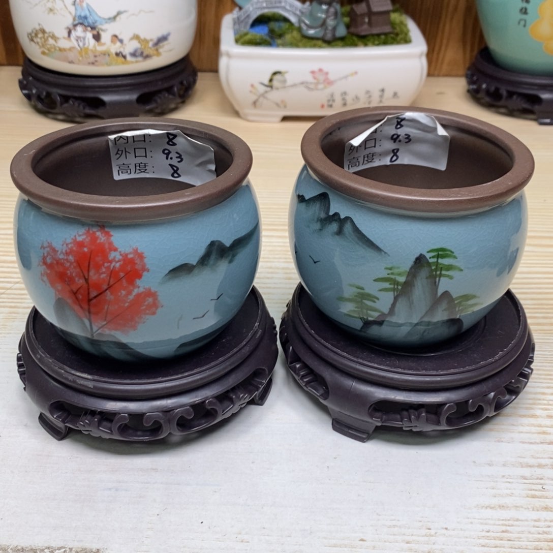 紫砂陶瓷花盆浮力