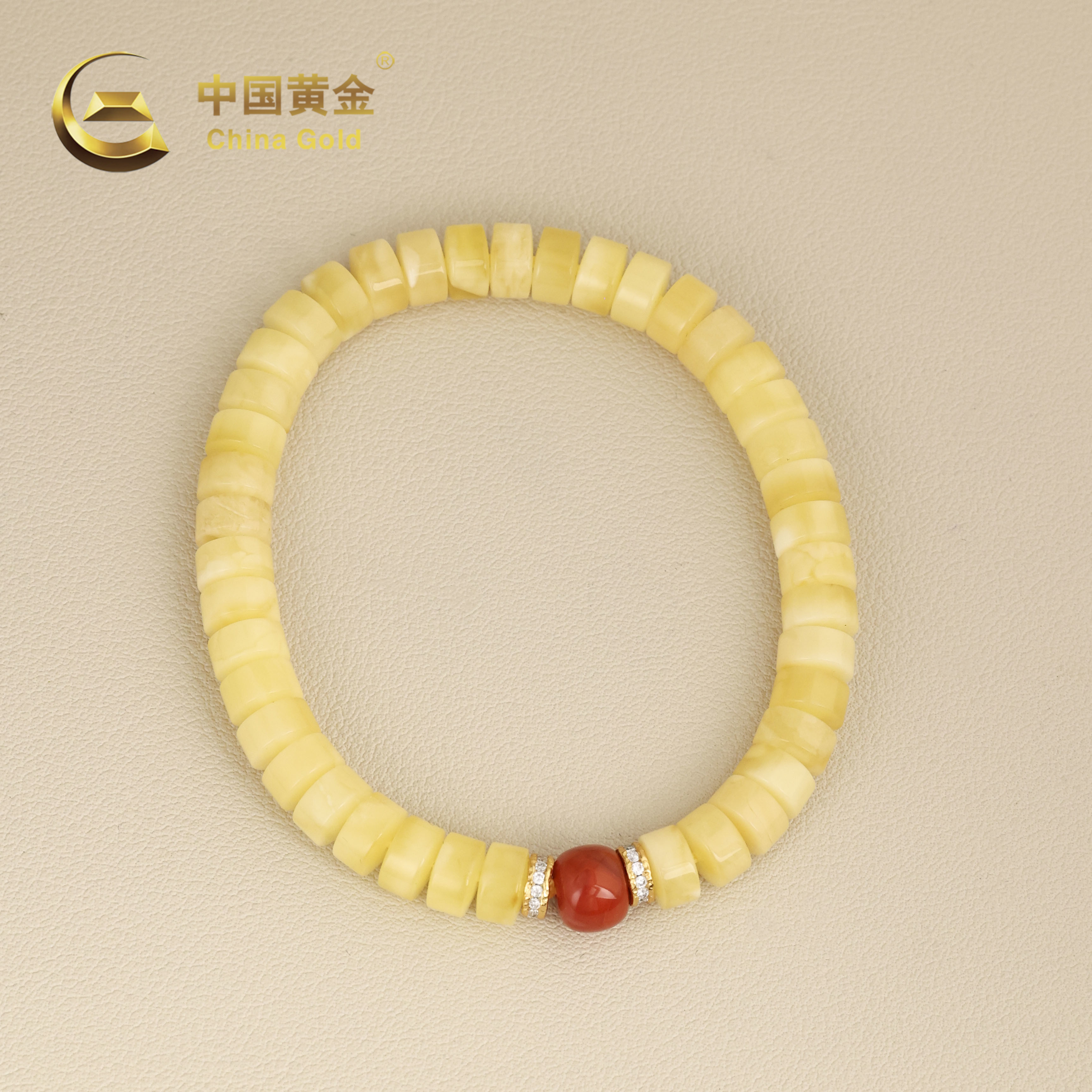  【中国黄金】觉福 | 蜜蜡*手串*S925银镶嵌-S4685-L-Y