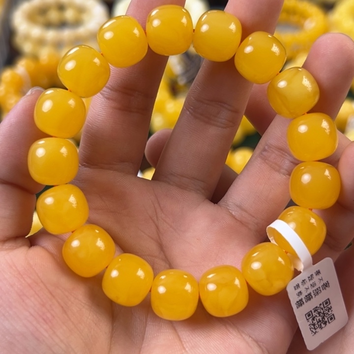 琥珀未镶嵌手链22.87g焦皮同料老型13mm tt