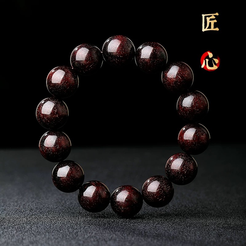 20老料印度小叶紫檀手串念珠素圈20mm男女佛珠文玩手链