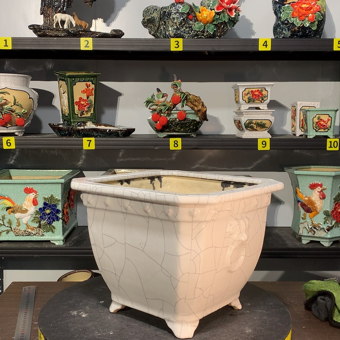 美***饰高温烧制石湾盆石瑕疵